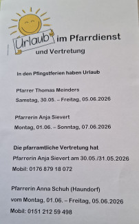 Urlaubsvertretung 2026